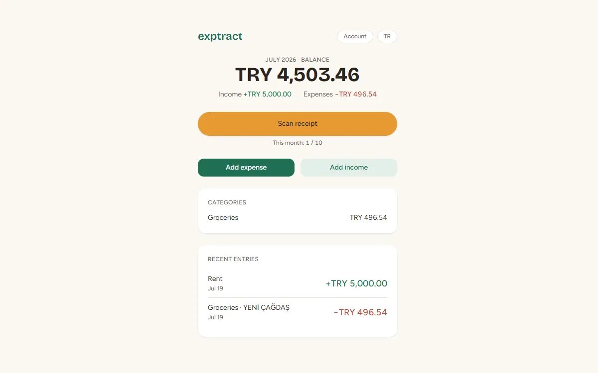 Exptract - AI Powered Expense Tracker